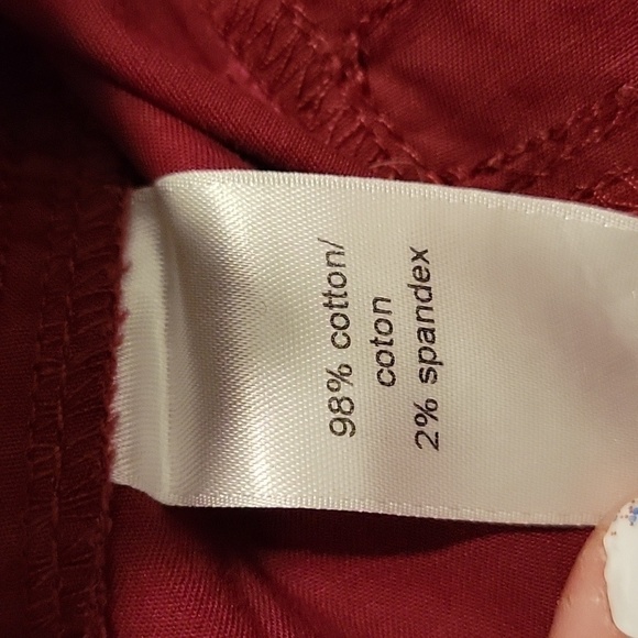 NWT Maurices size 0 burgundy capri pants cotton - Picture 4 of 5
